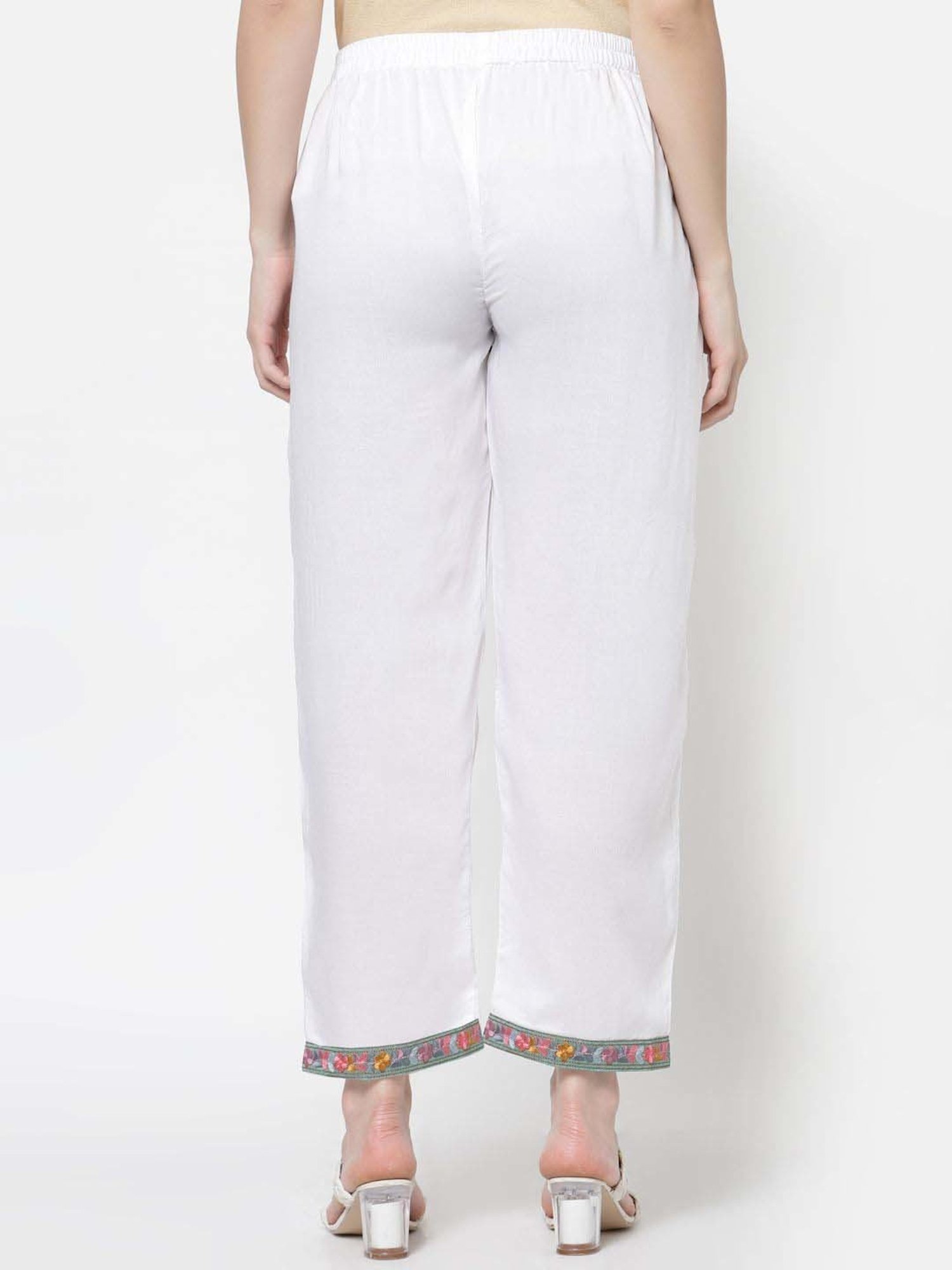 DART STUDIO White Regular Fit Palazzos