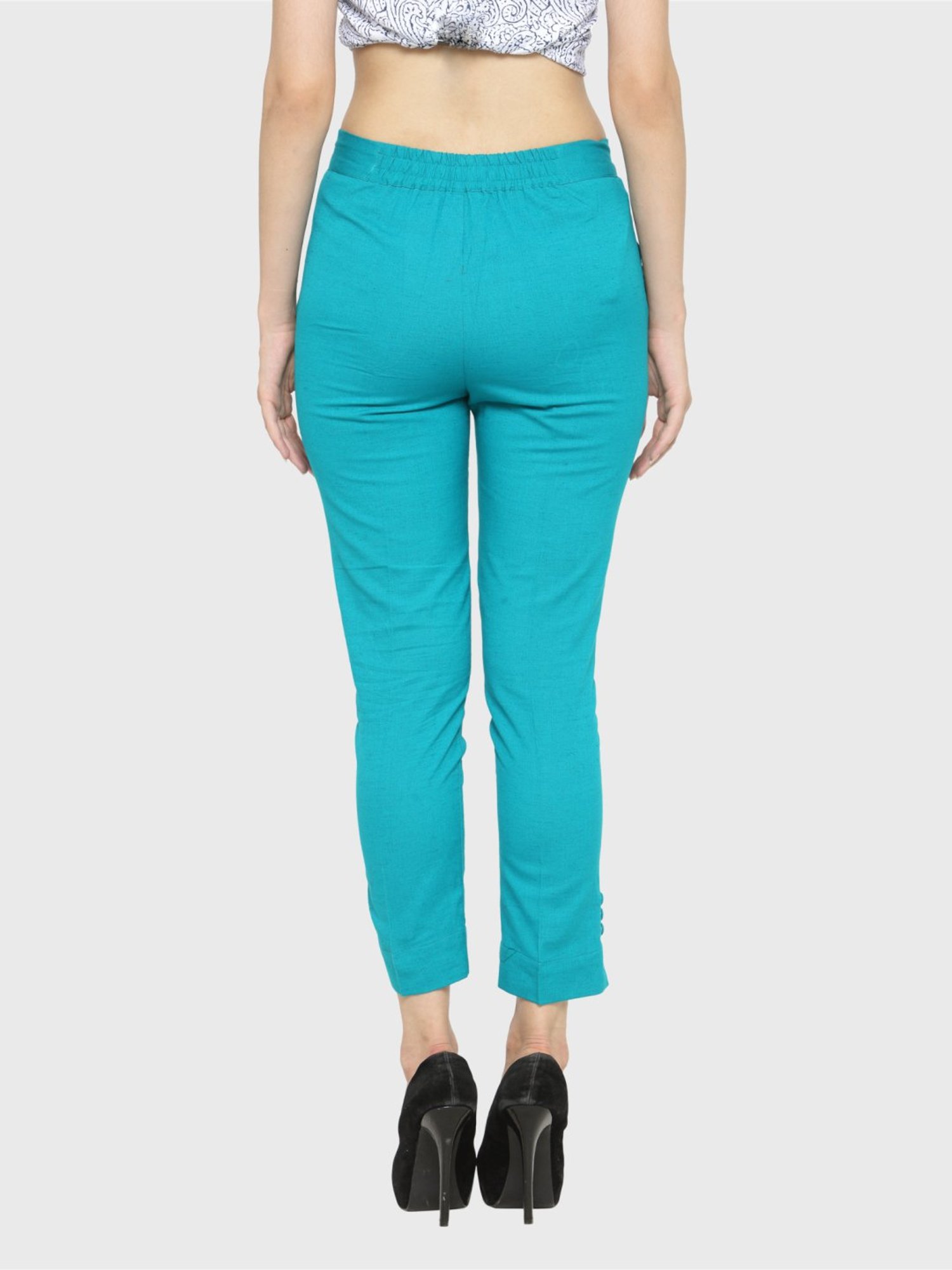 Indibelle Turquoise Cotton Trousers