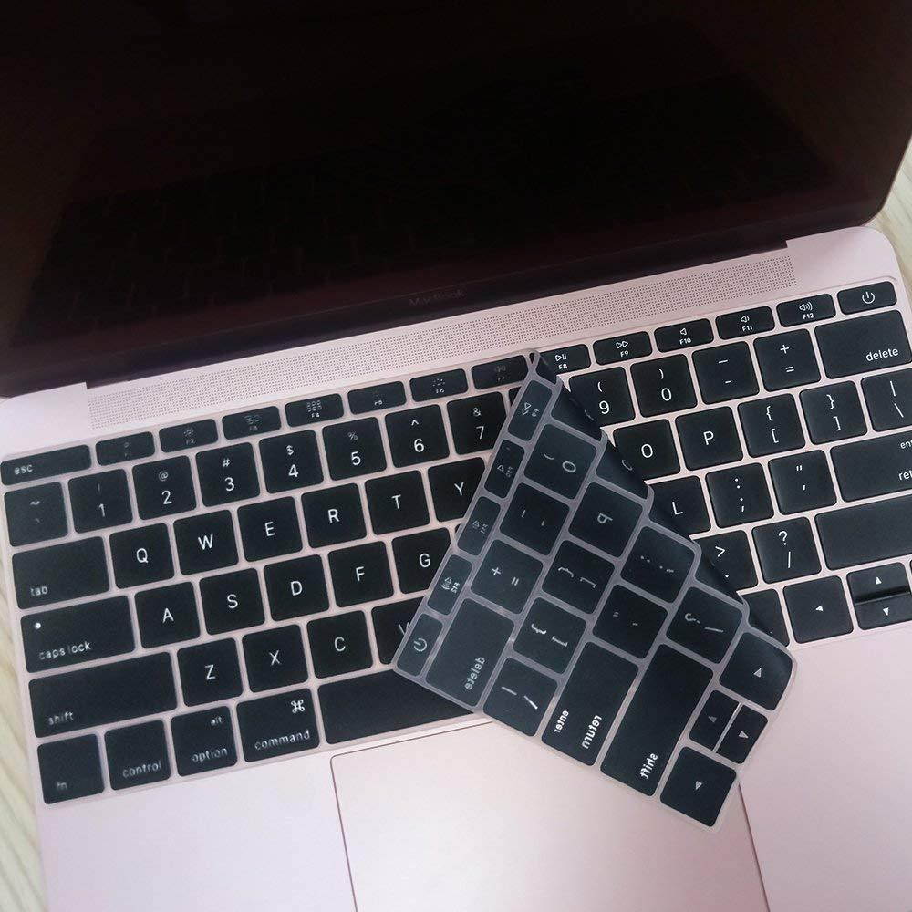 Premium MacBook Keyboard Cover,Ultra Thin Keyboard Skins for New Pro 13 inch without Touch Bar A1708 and MacBook Pro Retina 12 inch-Black(US version)
