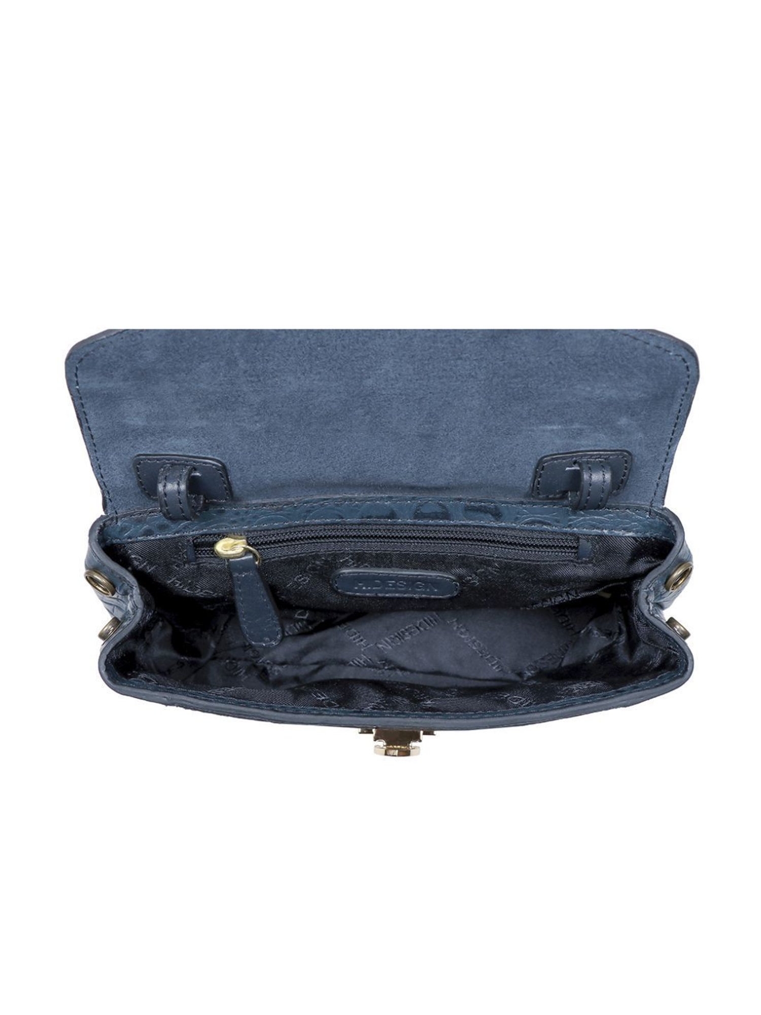 Hidesign Blue Textured Medium Handbag