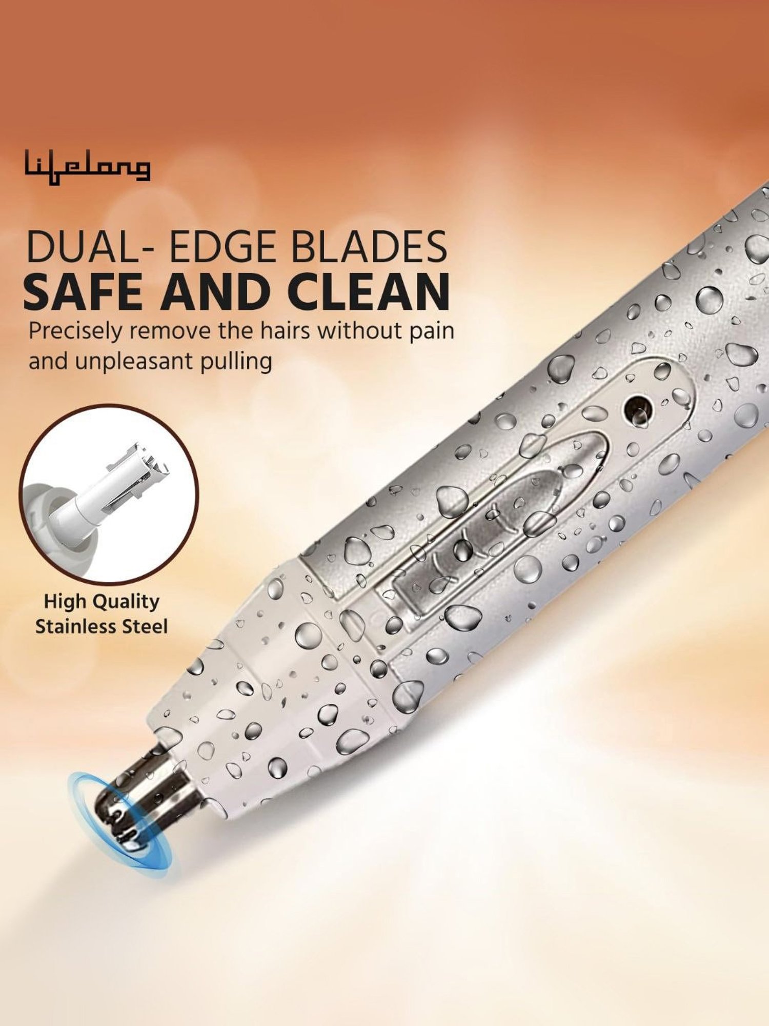 Lifelong LLPCM03 Cordless Rechargeable Nose and Ear Trimmer (Silver)