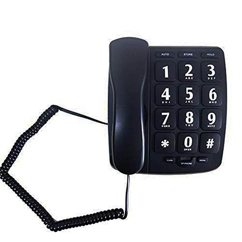 J-P02 Large Button Phone Corded Phone for Elderly with Amplified Speakerphone/Speed Dial/Wall Mountable