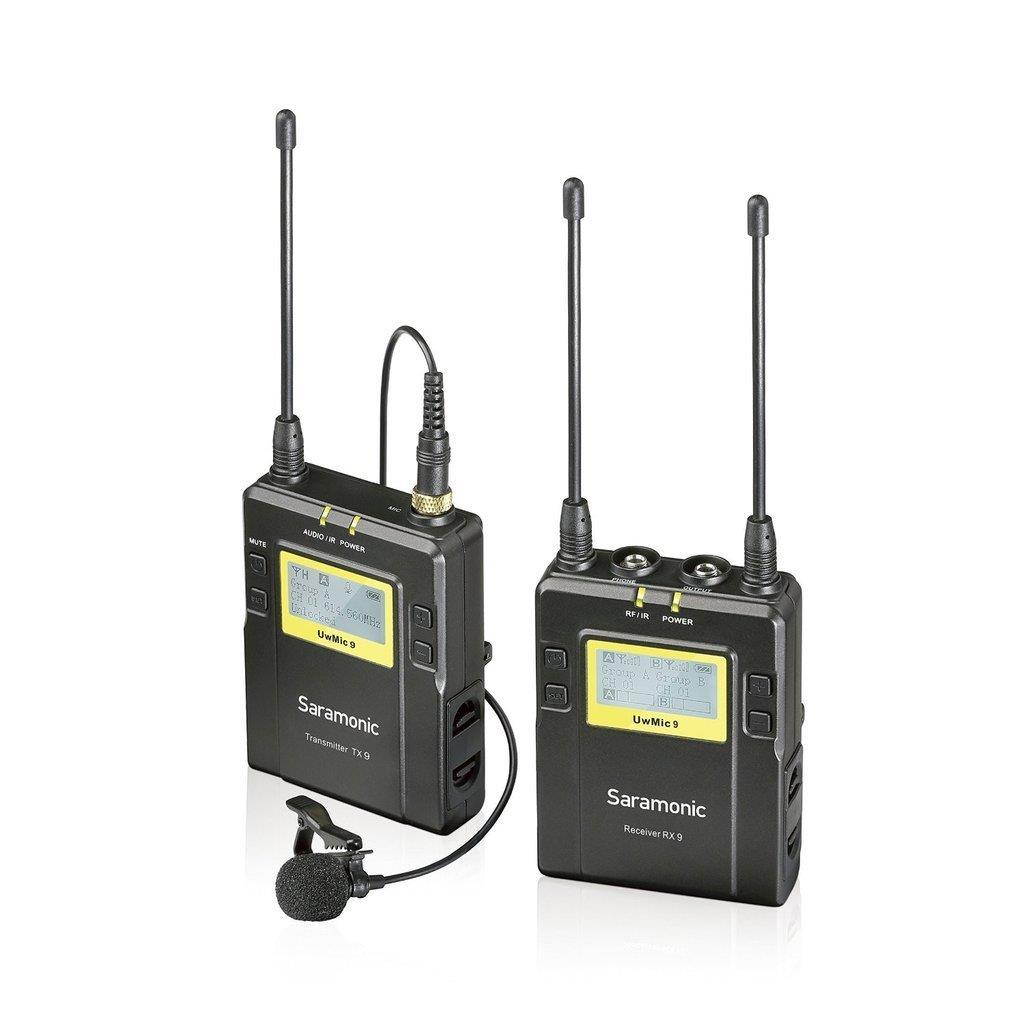 Saramonic UwMIC9 UHF Lavalier Mic System, RX9 Receiver, TX9 Bodypack Transmitter