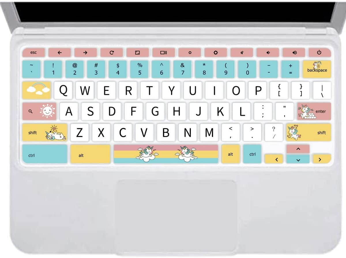 HRH Silicon Keyboard Cover for Lenovo Chromebook C330 11.6" 2019/2018 /ChromebookFlex 11 /Chromebook N20 N21 N22 N23 100e 300e 500e 11.6"/Chromebook N42 N42-20 14 inch,Cartoon Unicorn