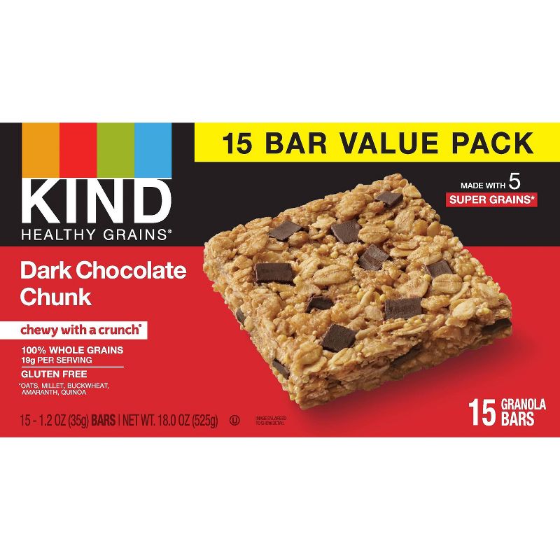 KIND Healthy Grains Bars Dark Chocolate Chunk - 18oz/15ct