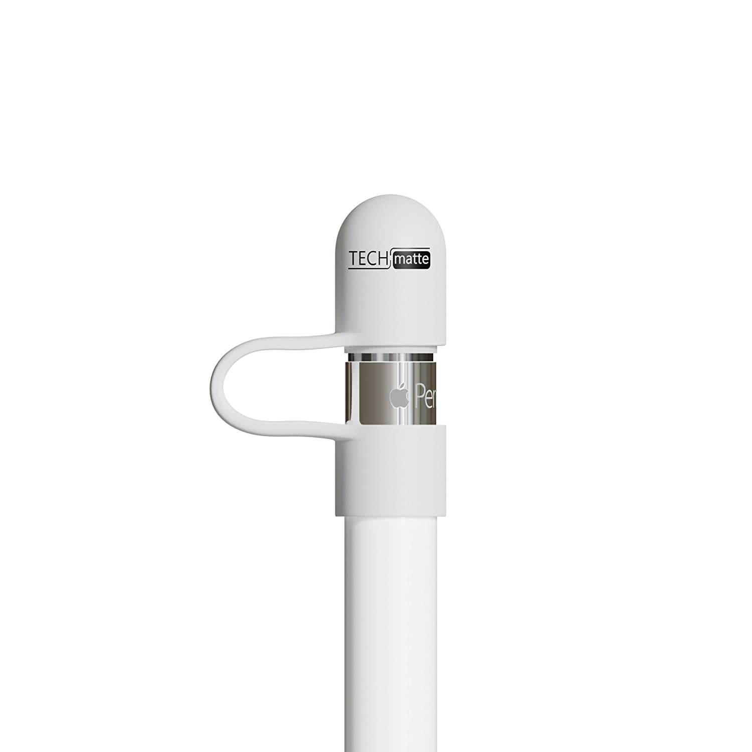 TechMatte Magnetic Replacement Caps for Apple Pencil-Cap Tether Included (2 Pack)
