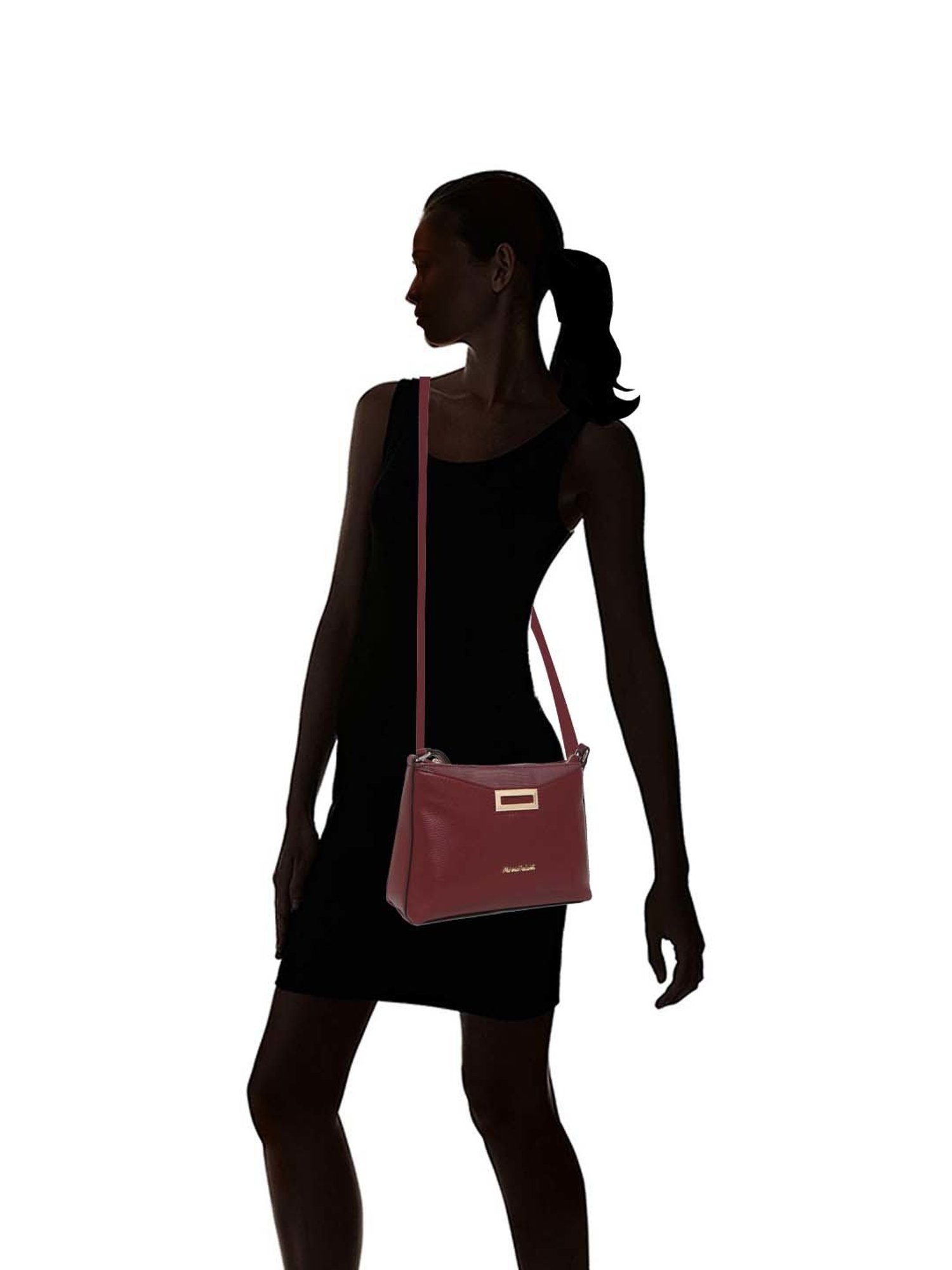 Marina Galanti Maroon Solid Medium Sling Handbag