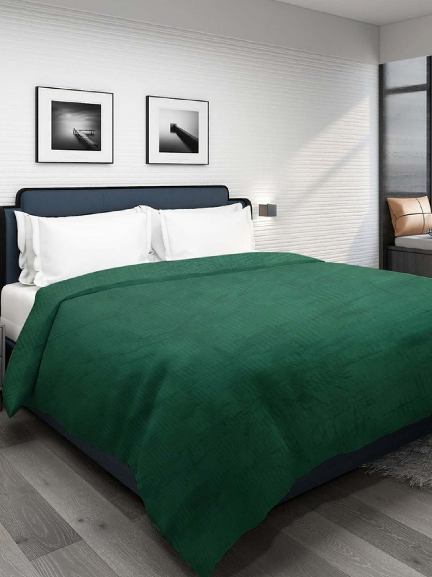 Dhrohar Green Polyester 300 GSM Double Bed Blanket