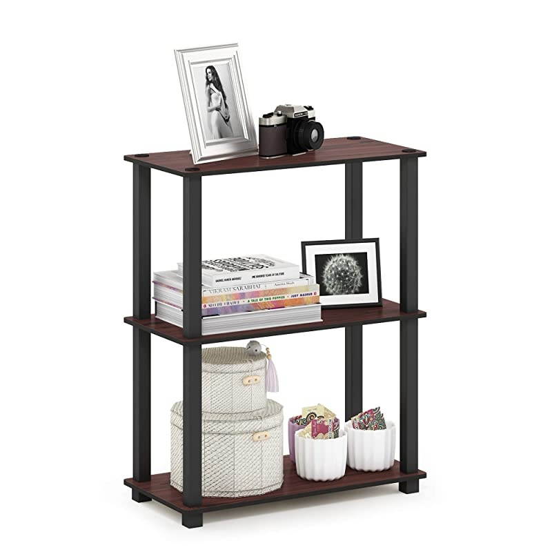TurnSTube 3Tier Compact Multipurpose Shelf Display Rack Square Dark CherryBlack