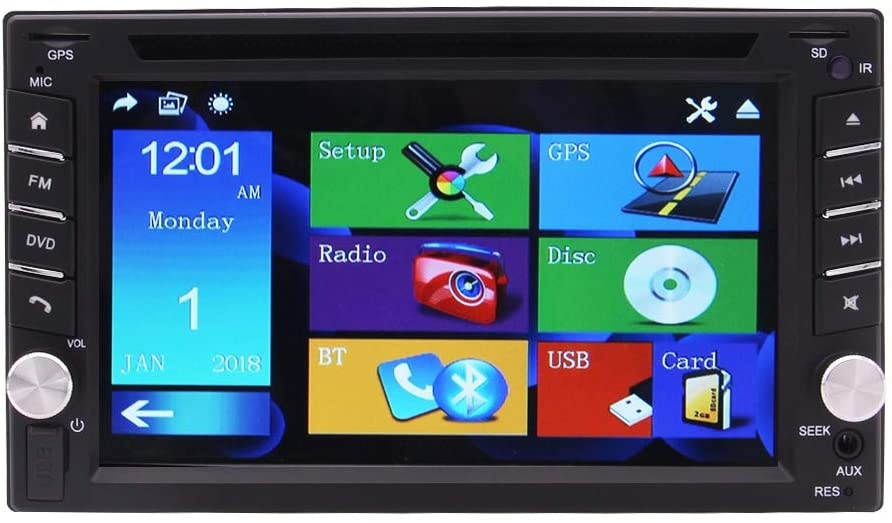 Double Din Car Stereo GPS Car Radio With Bluetooth DVD Player 2D/3D Map 6.2" Capacitive Screen Support Steering Wheel Control WiFi FM/AM/RDS Autoradio MP3 AUX IN SD USB in Dash Player