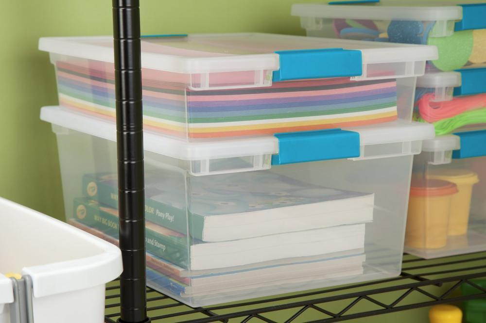 Sterilite 19658604 Deep Clip Box, Fern - 4-pack