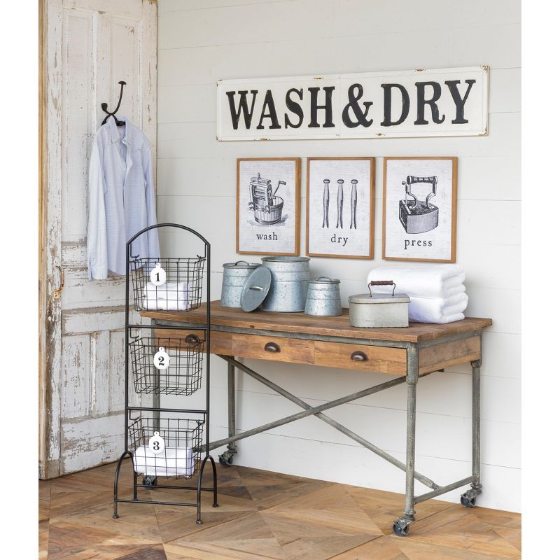 Park Hill Collection Embossed Metal Wash & Dry Sign