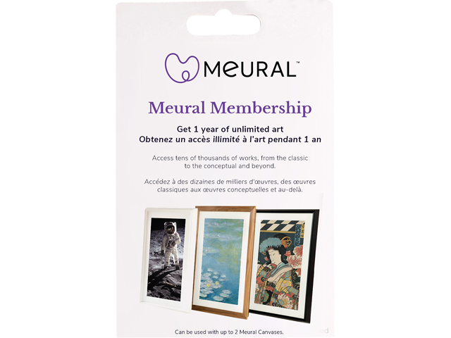 Meural Canvas Annual Membership Card for Digital Picture Frame Art