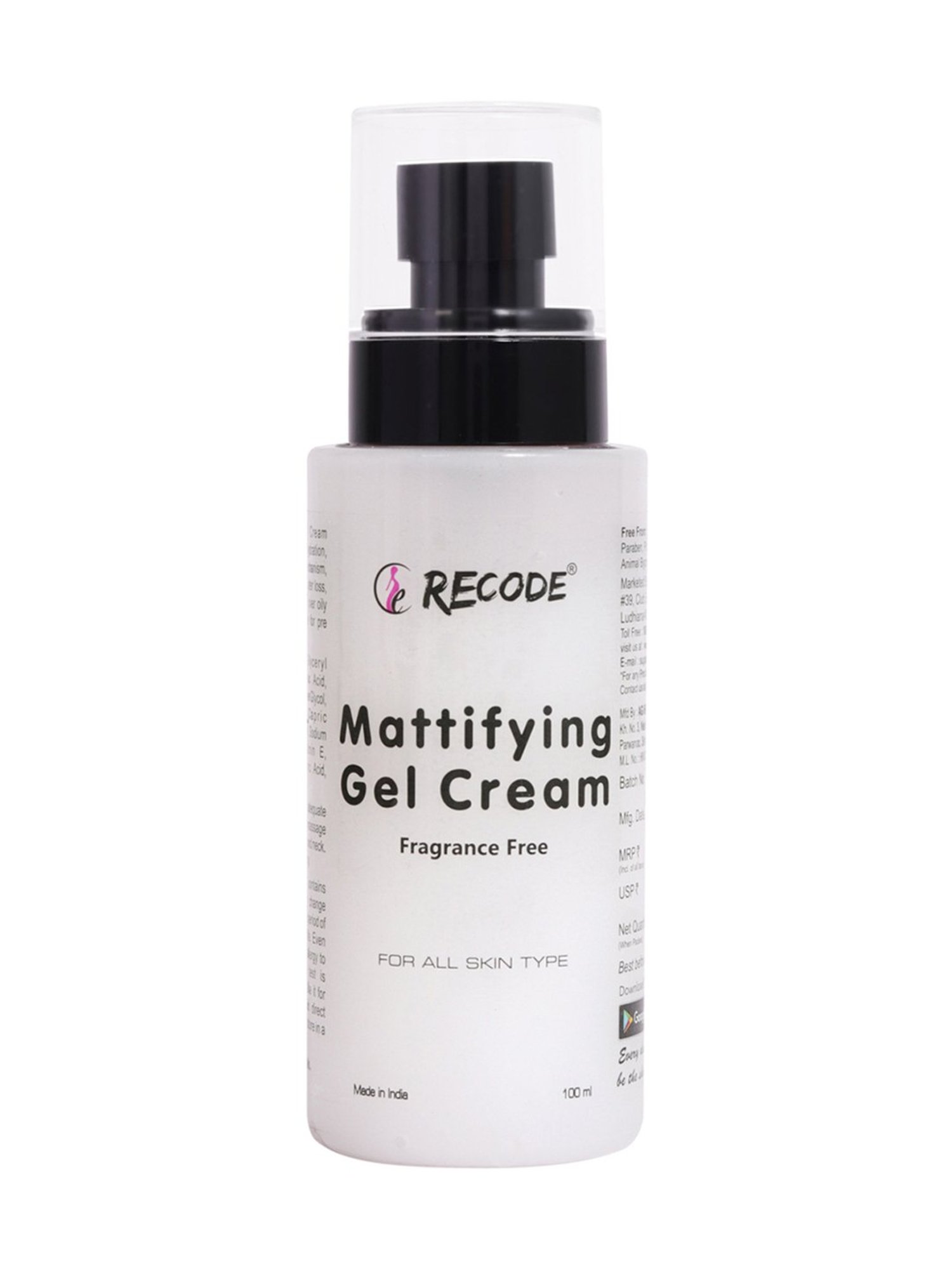 Recode Mattifying Gel Cream - 100 ml