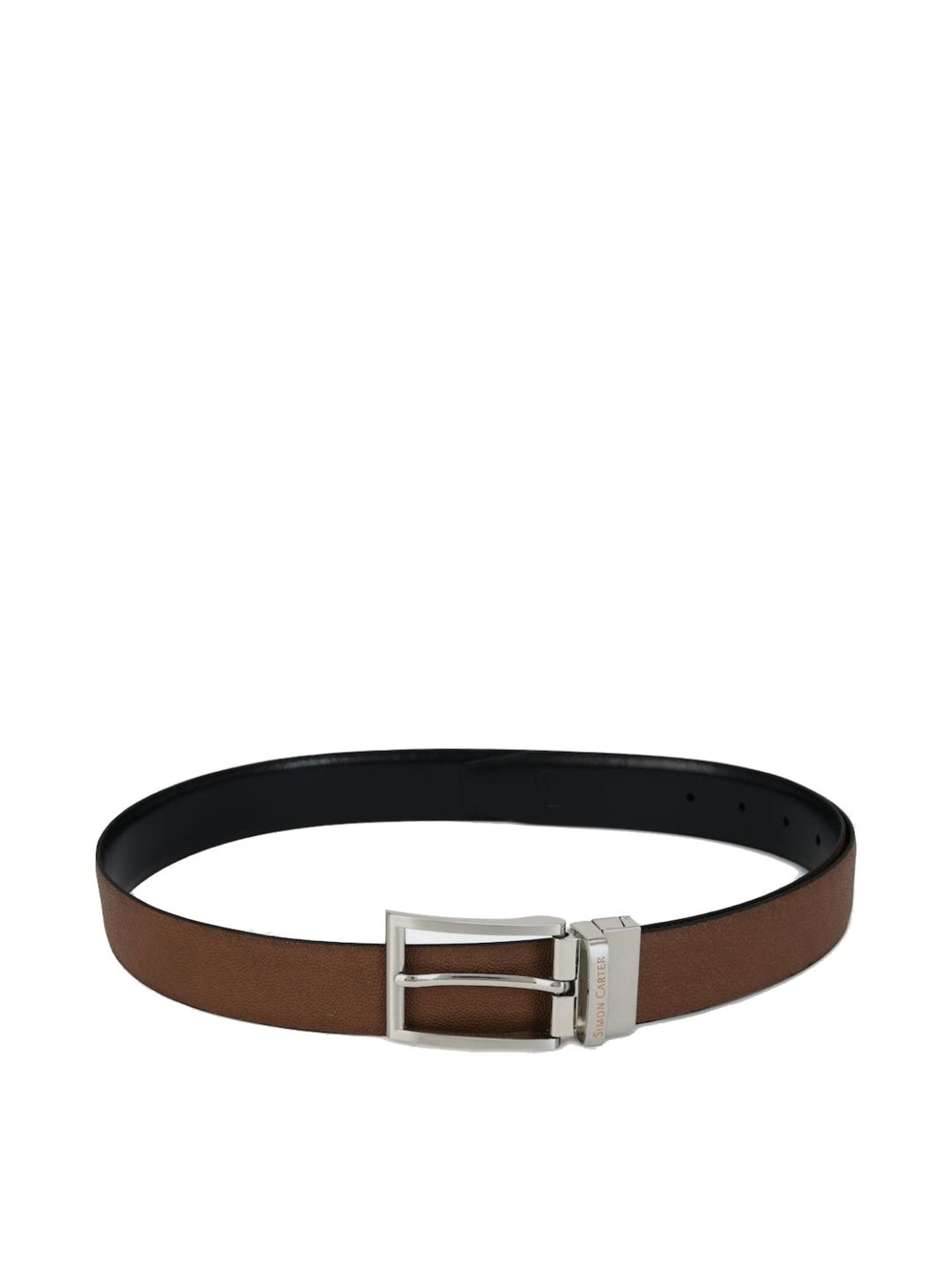 Simon Carter Tan Leather Reversible Belt for Men