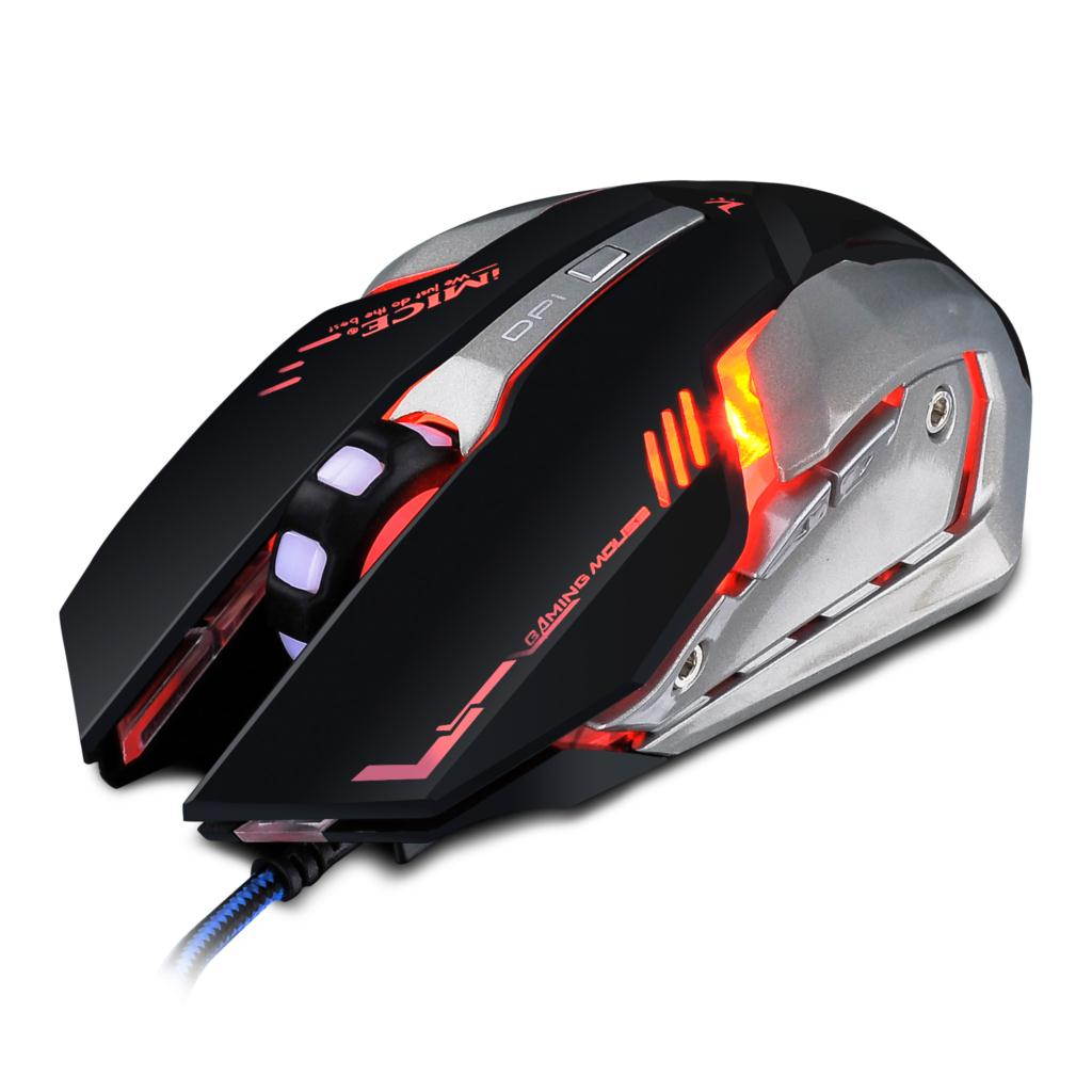 Funtech 4000DPI Wired Gaming Mouse 6 Buttons 500Hz Adjustable LED Optical Professional Gamer Mouse USB Computer Mice For PC Laptop V8