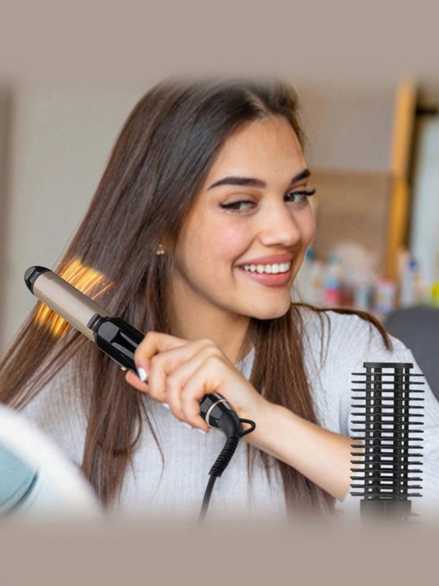 Vega Keratin 4 in 1 Hair Styler - Hair Straightener, Crimper and Curler for Women, VHSCC-05