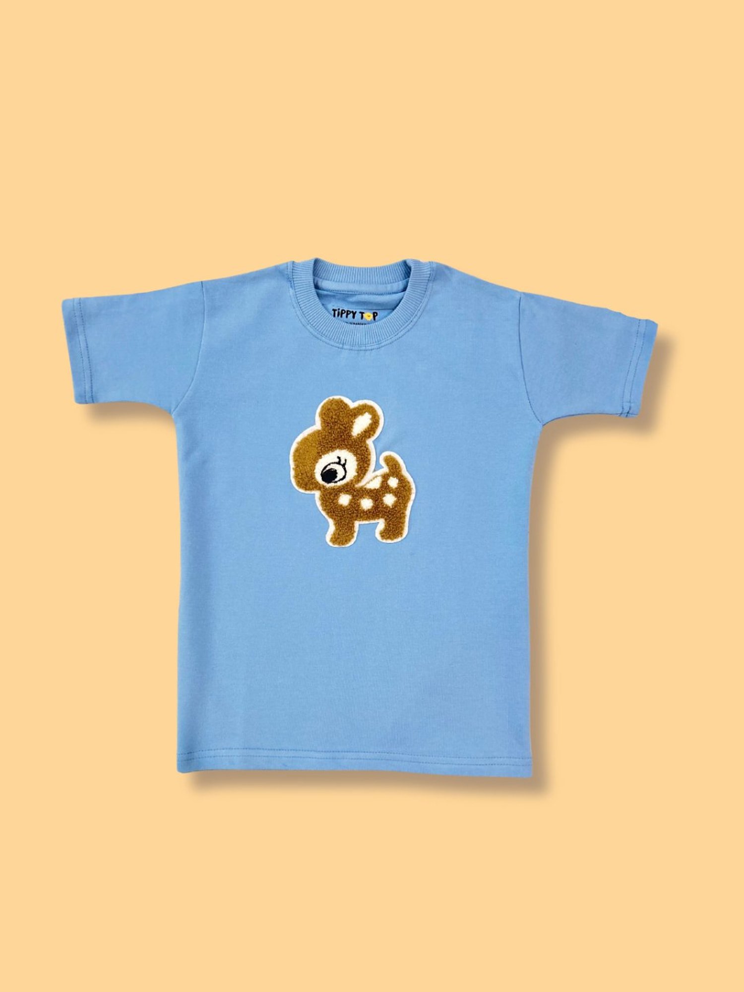 Tippy Top Kids Light Blue Self Design T-Shirt