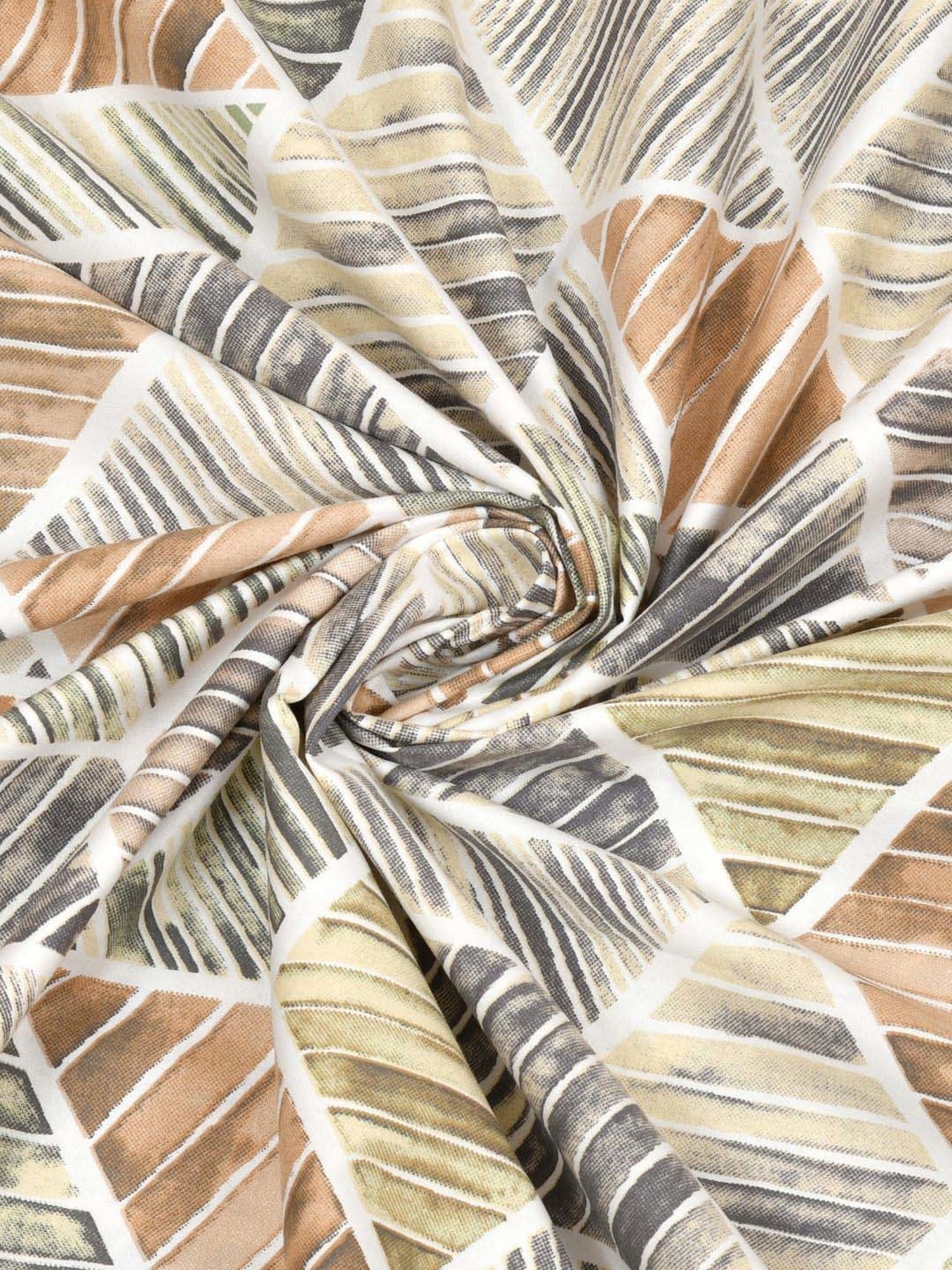 Haus & Kinder Yellow Cotton 186 TC Prism Delight Printed Double Bedsheet with 2 Pillow Covers