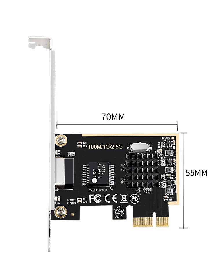 RTL8152 Chipset Gaming PCIE Card PCI Express 2500Mbps Gigabit Network Card 100/1000M/ 2.5G RJ45 PCIe Network Adapter