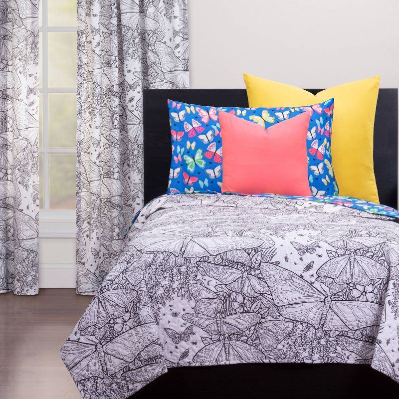 Beautiful Butterflies Hidden Pictures Rod Pocket Curtain Panel - Highlights