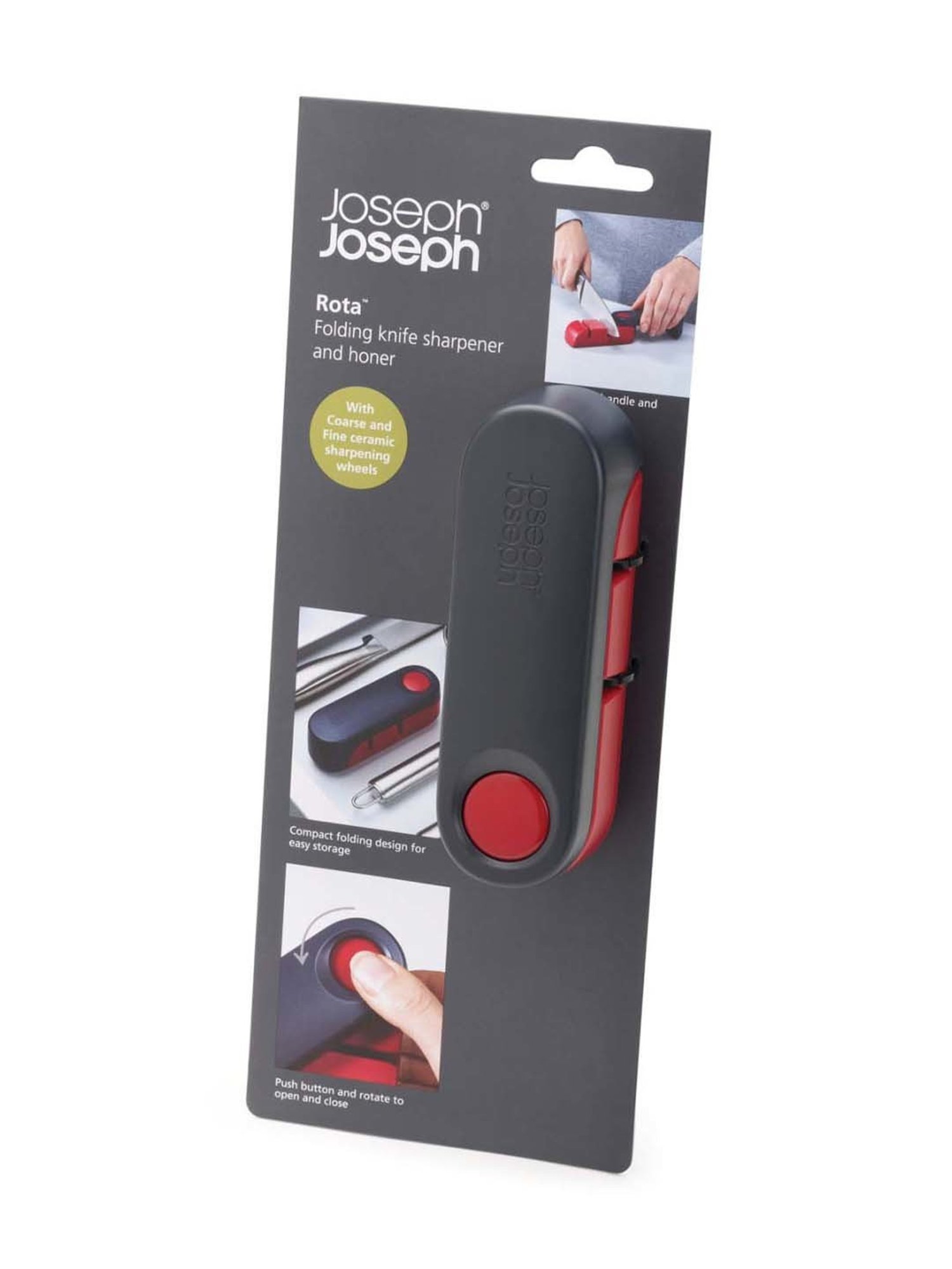 Joseph Joseph Red & Black Plastic Rota Knife Sharpner - Set of 1