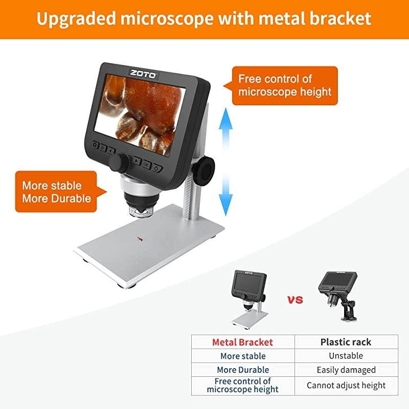 Digital Microscope  43inch 1080P Full HD LCD WiFi Microscope Camera 1000X Magnification Build in Rechargeable Battery 32GB USB Microscope for Kids Students LabEduSupport IOS Android PhonePC