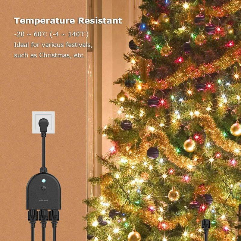 TESSAN Outdoor Smart Plug Bundle Include 1x WiFi Smart Plug 3-Outlet and 1x WiFi Smart Plug 2-Outlet Work with Alexa Echo Google Home