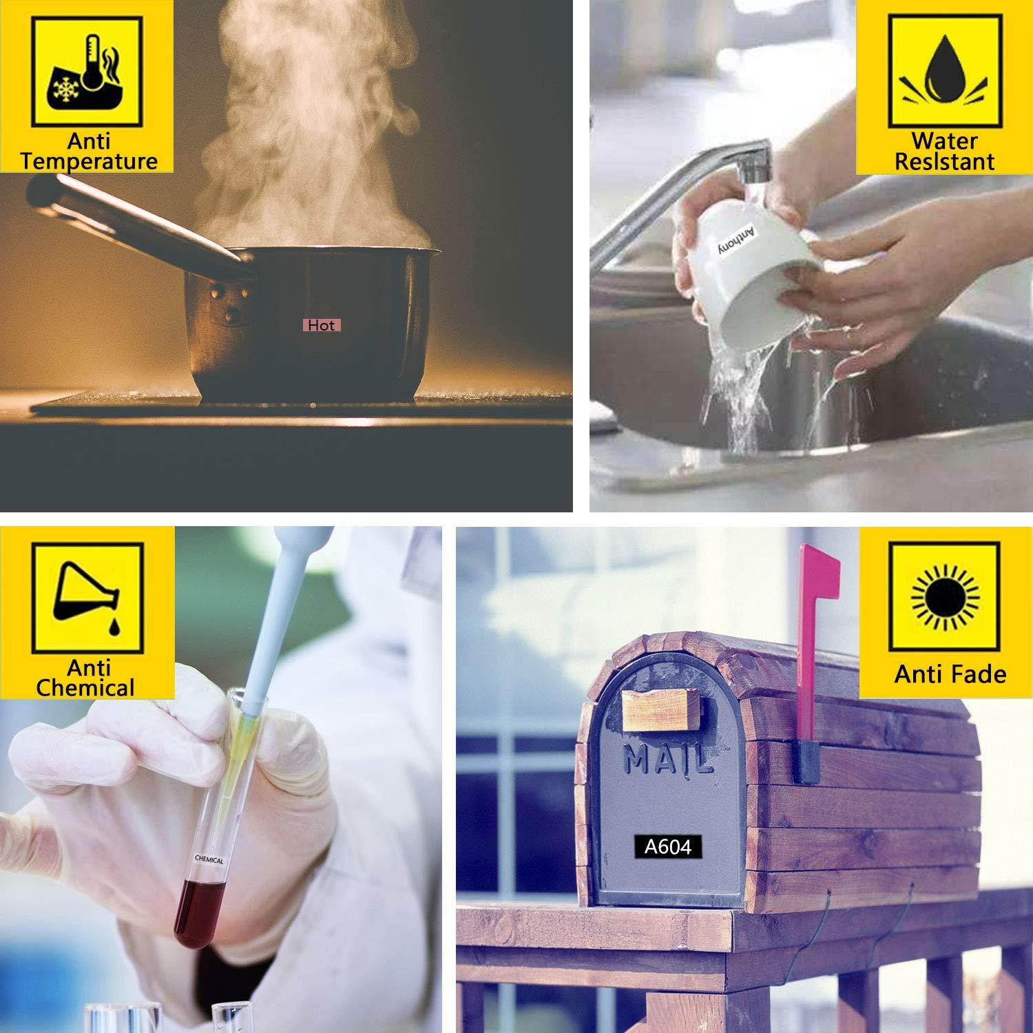 P-Touch Label Tape 12mm 0.47'' White, Unismar TZe-231 TZe 231 Laminated Tz Label Cassette Compatible for Brother P Touch Cube PT-D210 PTH110 PT-D200 PT-D600 PT-D400, 0.47in x 26.2ft (12mmx8m) 4-Pack