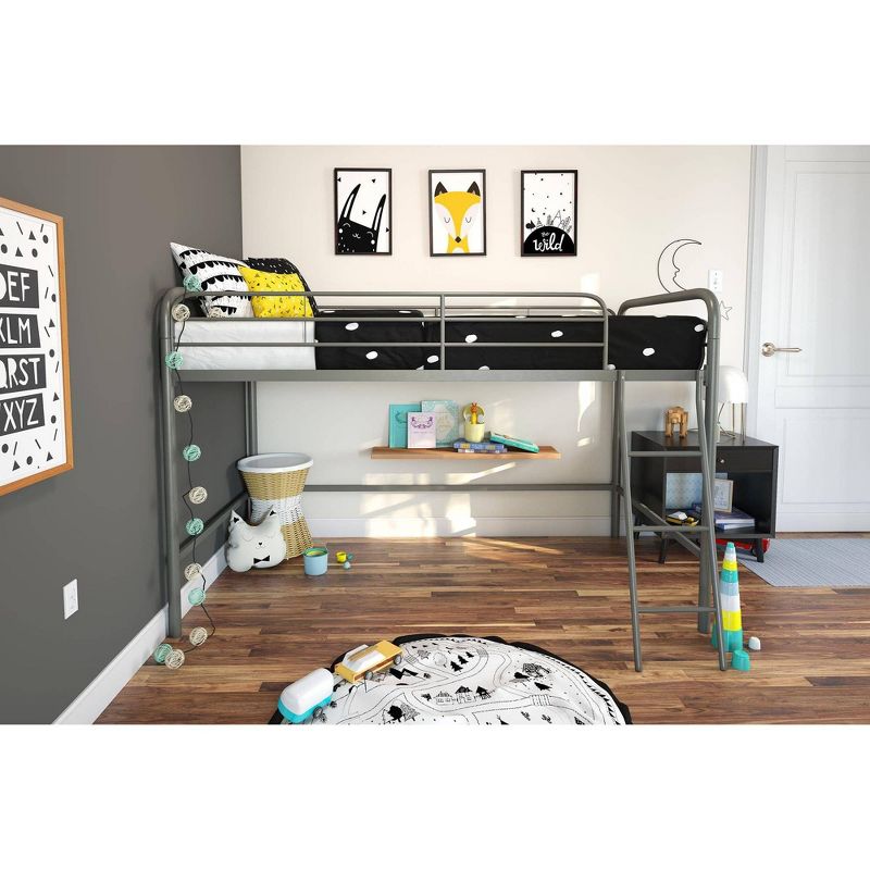 Adeline Junior Metal Loft Bed Silver - Room & Joy