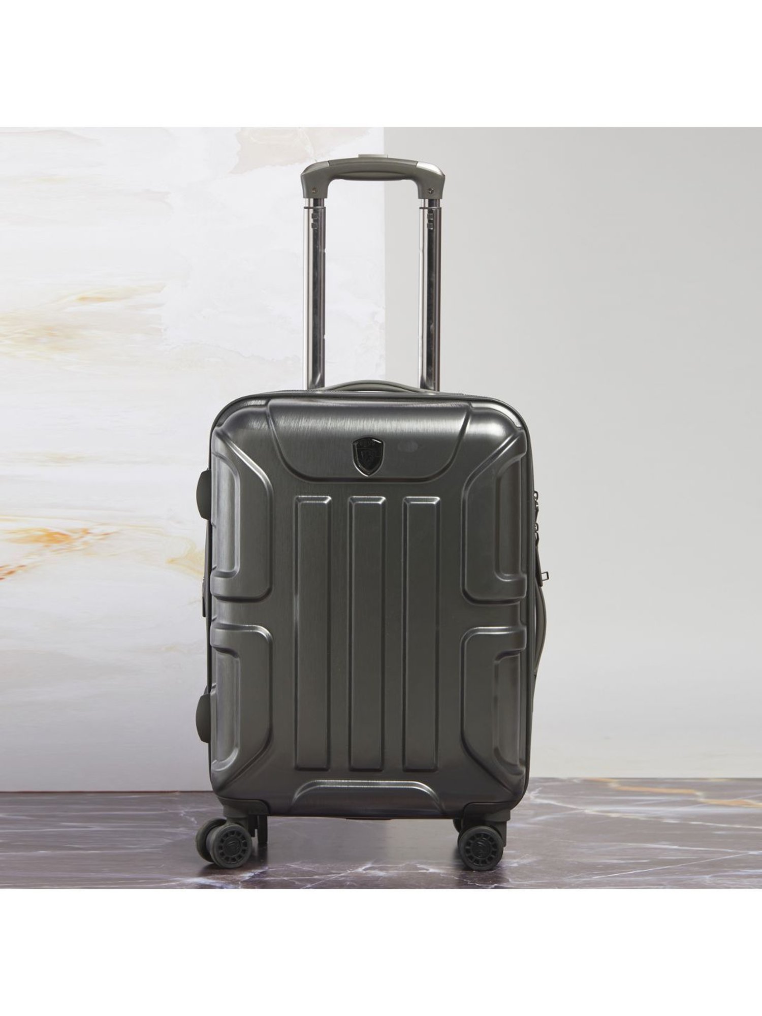 HEYS Commander Gunmetal Textured Hard Cabin Trolley Bag -21 cm