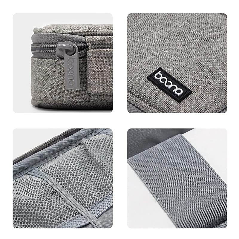 Travel Electronics Organizer Portable Carrying Pouch for Power Bank Phone Wall Charger USB Cables and Other Phone Accessories Large Grey Single Layer