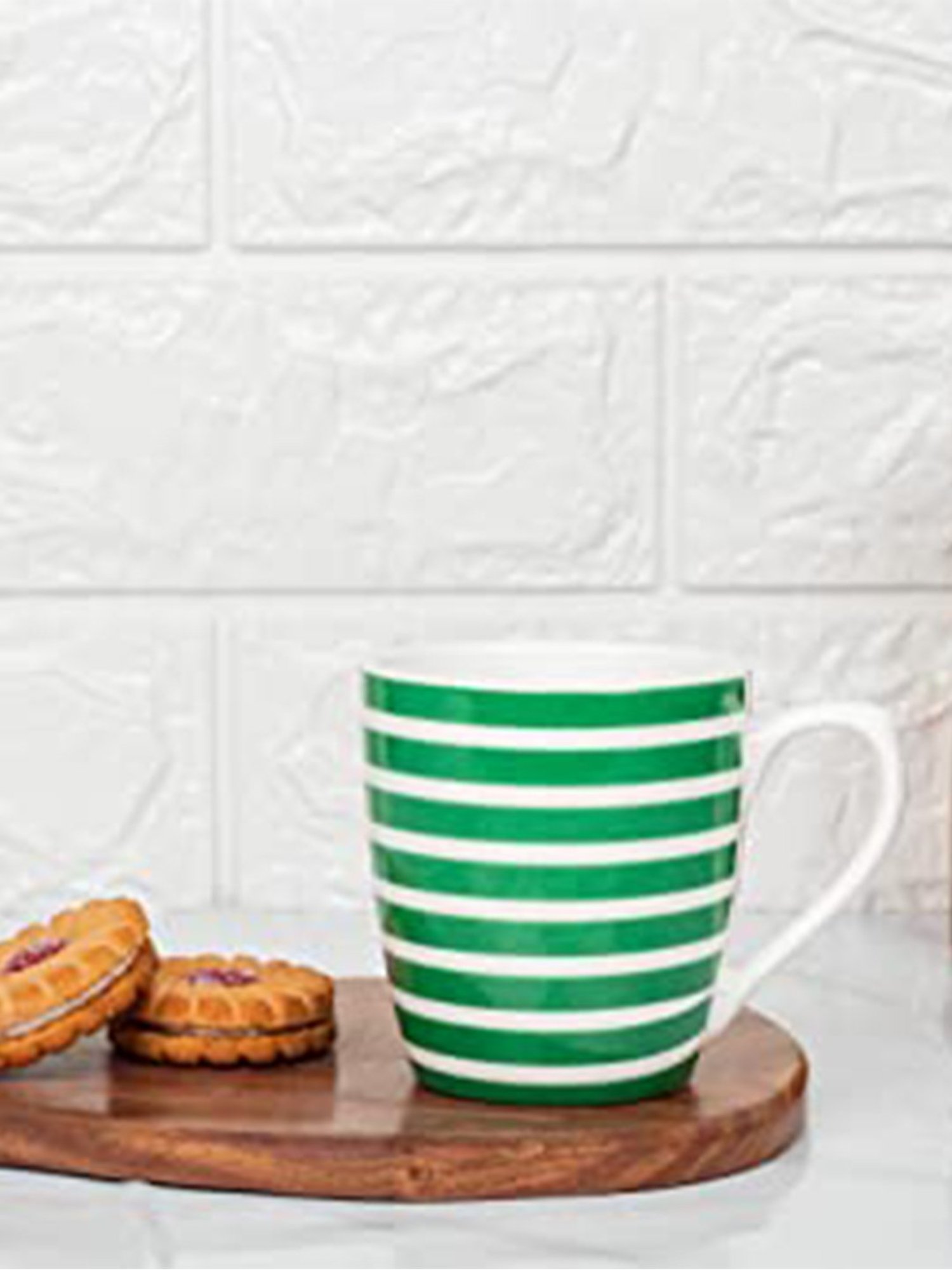 Femora Stripes Multicolor Porcelain Tea Cups - Set of 6 (160ml)