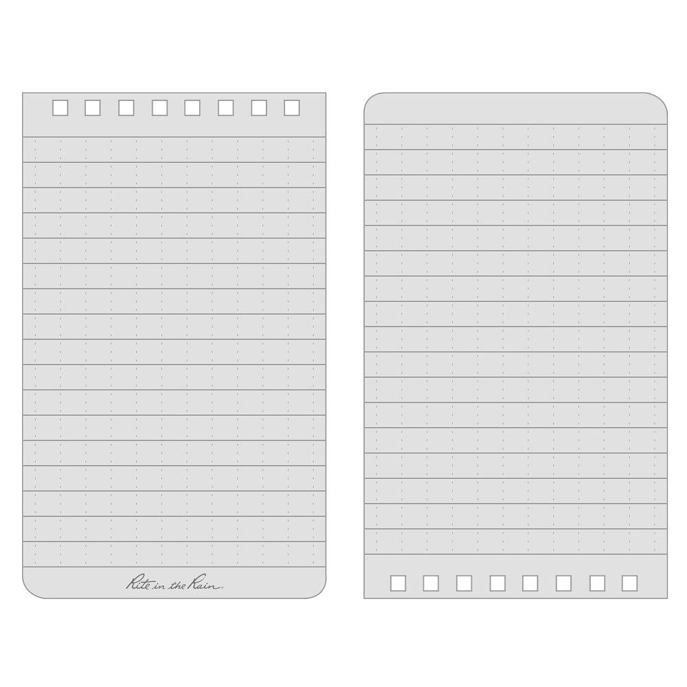 Rite in the Rain Weatherproof Top-Spiral Notebook, 3" x 5", Black Cover, Universal Pattern, 3 Pack (No. 735-3)