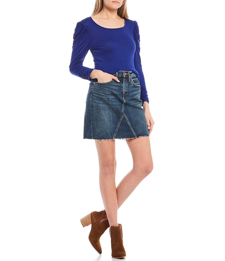 June & Hudson Ruched Long Sleeve Top