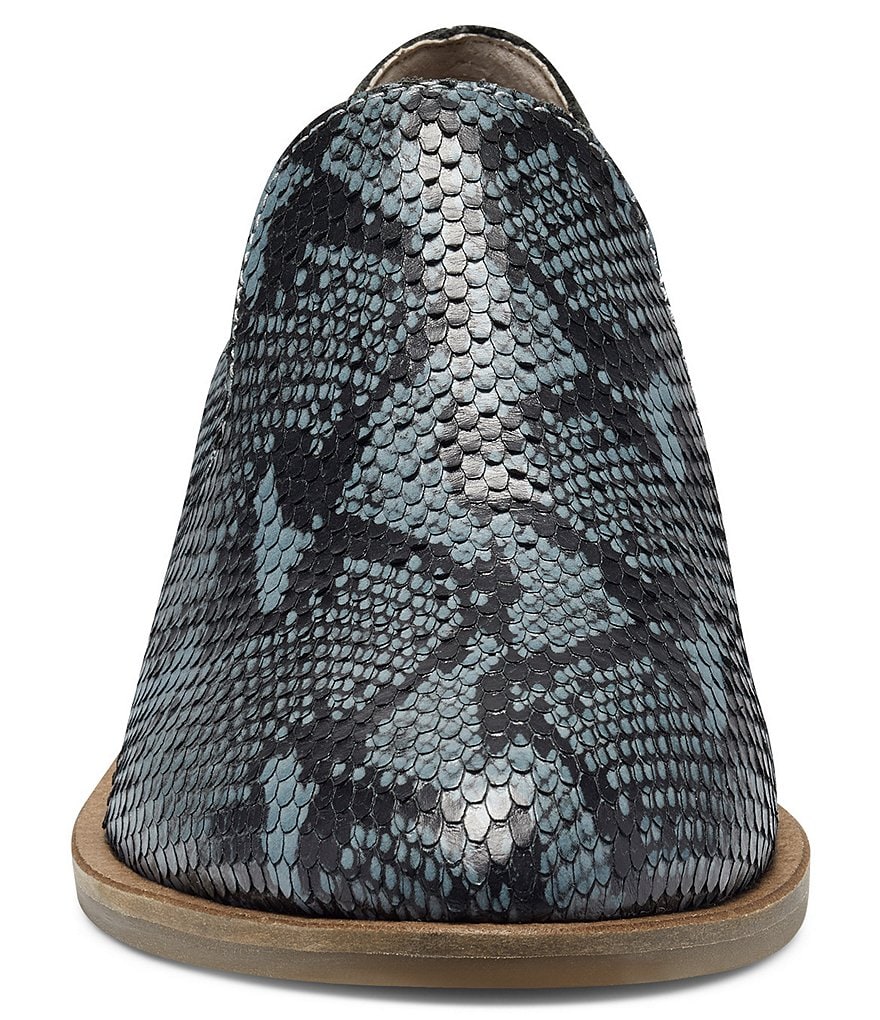 Lucky Brand Garny Snake Printed Leather Block Heel Loafers