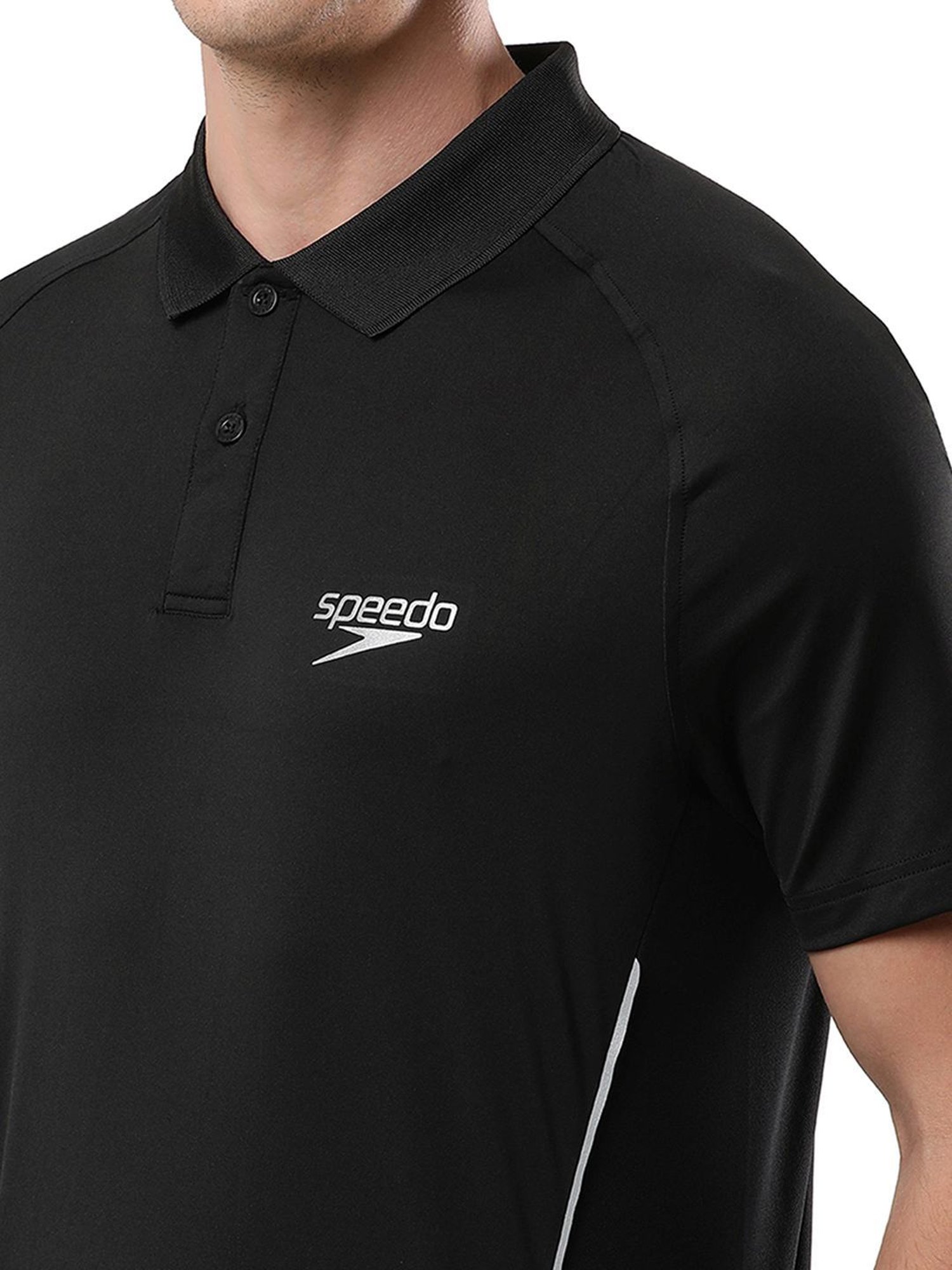 Speedo Black Regular Fit Sports Polo