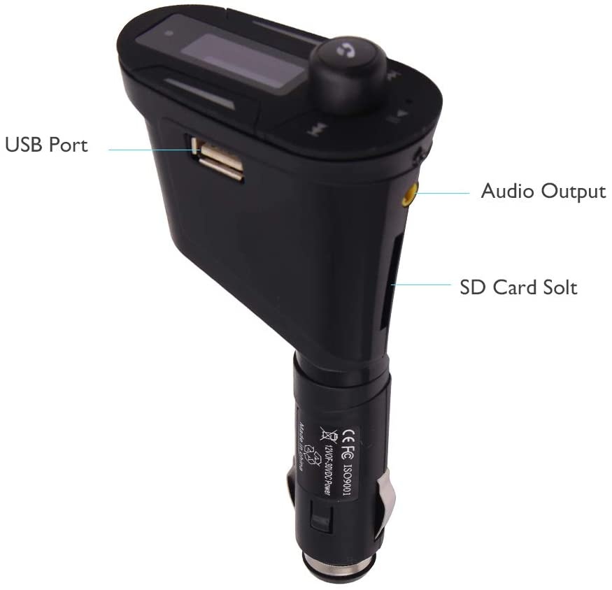 EinCar Bluetooth FM Transmitter MP3 Player Wireless Bluetooth FM Radio Adapter Car Kit with Hands-Free Calling USB Charging Port Support TF Card USB Drive