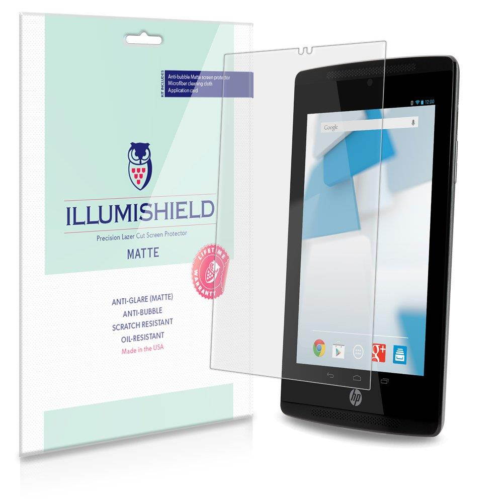 iLLumiShield Matte Screen Protector Compatible with HP Slate 7 Extreme (3-Pack) Anti-Glare Shield Anti-Bubble and Anti-Fingerprint PET Film