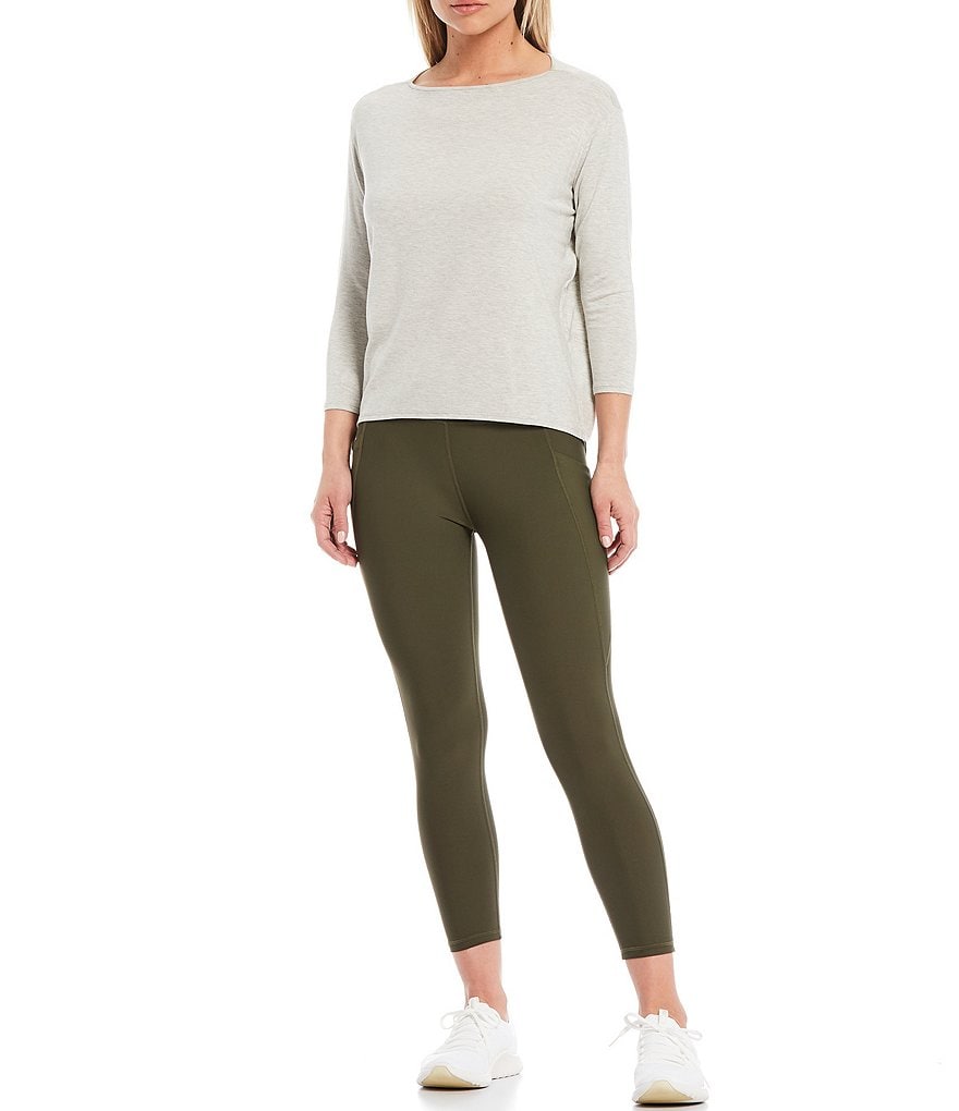 Kinesis Mid Rise Moisture Wicking Side Pocket Crop Leggings