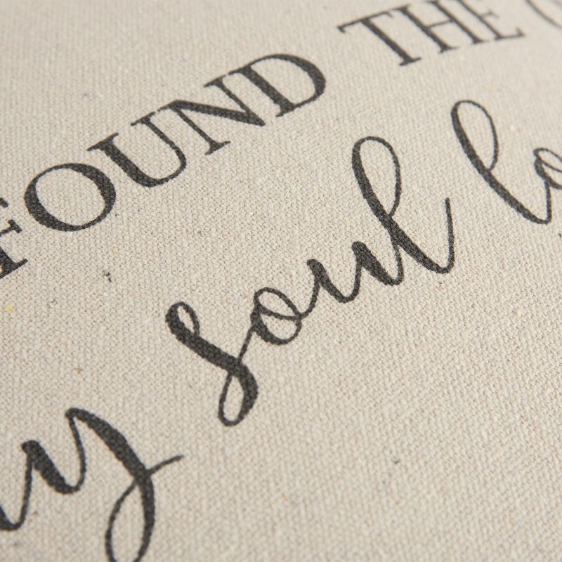 Oversized 'My Soul Loves' Quote Poly Filled Square Throw Pillow Neutral - Rizzy Home