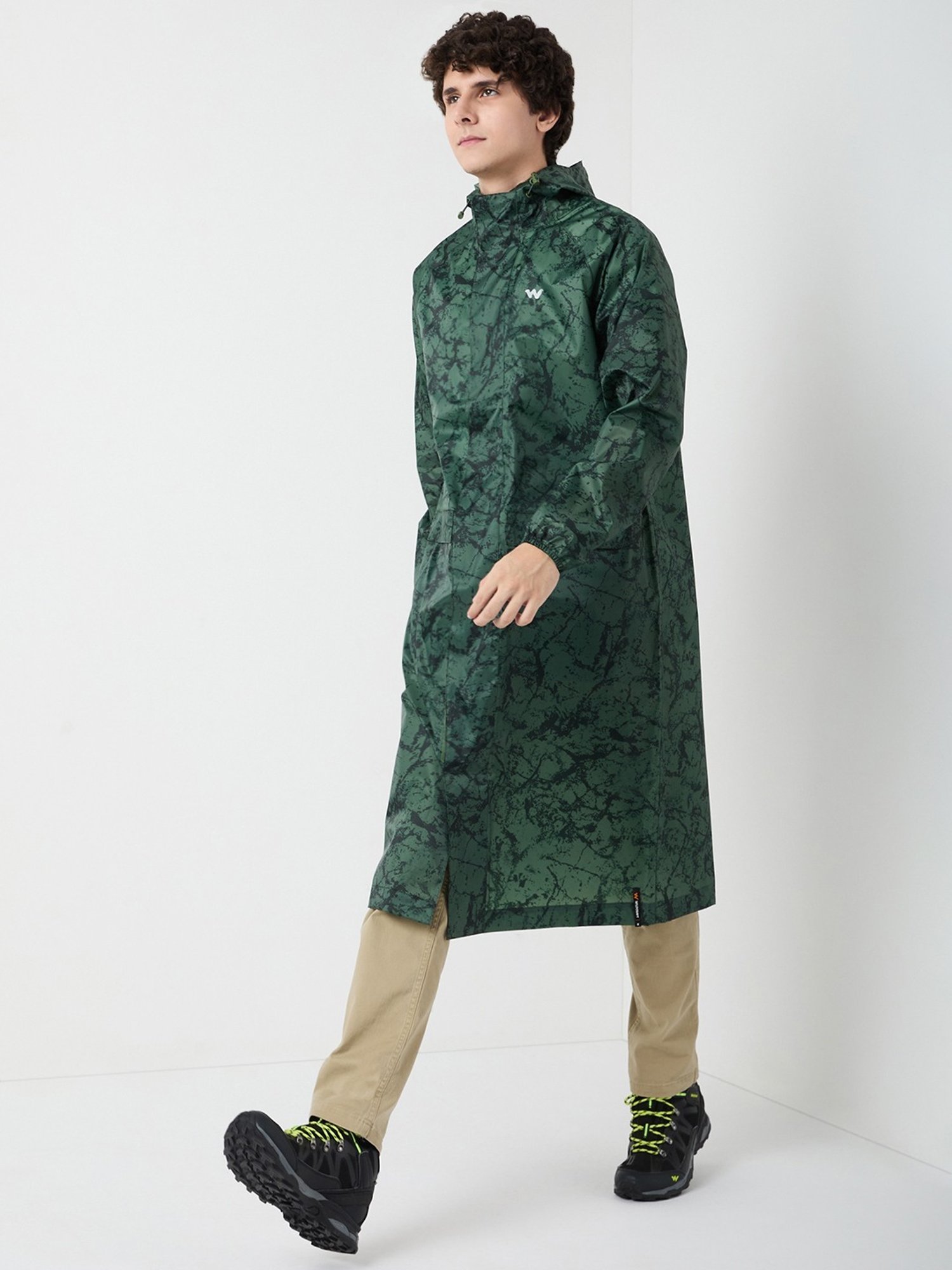 Wildcraft Green Regular Fit Printed Rainwear Jacket