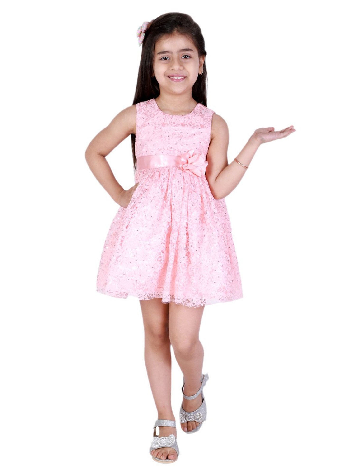 KidsDew Kids Pink Embellished Dress