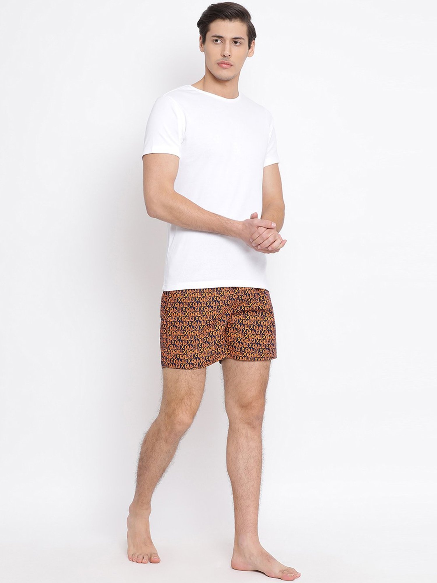 Crimsoune Club Orange Cotton Regular Fit Printed Boxers