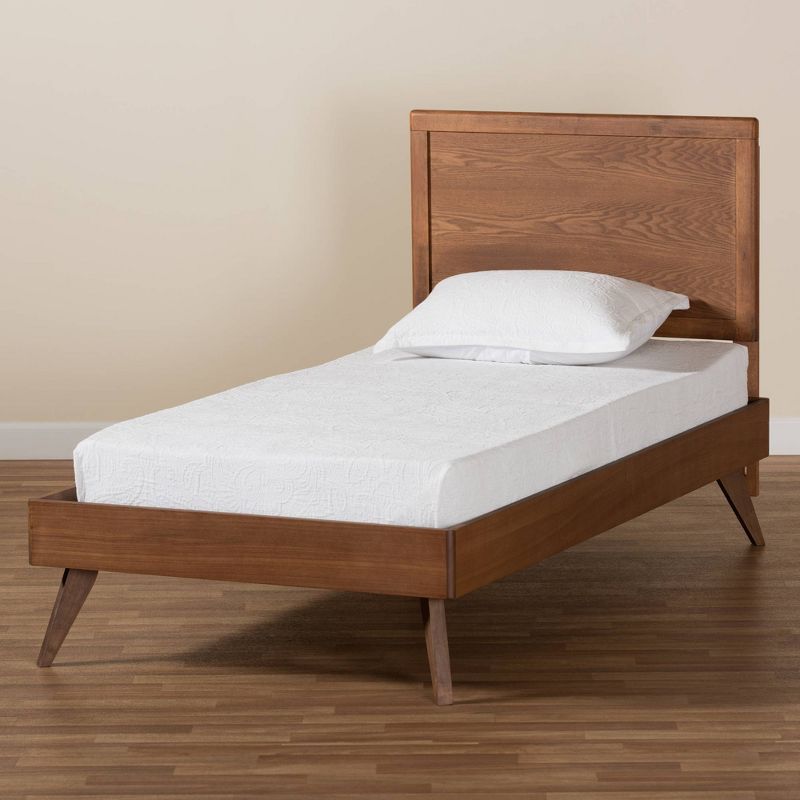Twin Jiro Wood Platform Bed Walnut Brown - Baxton Studio