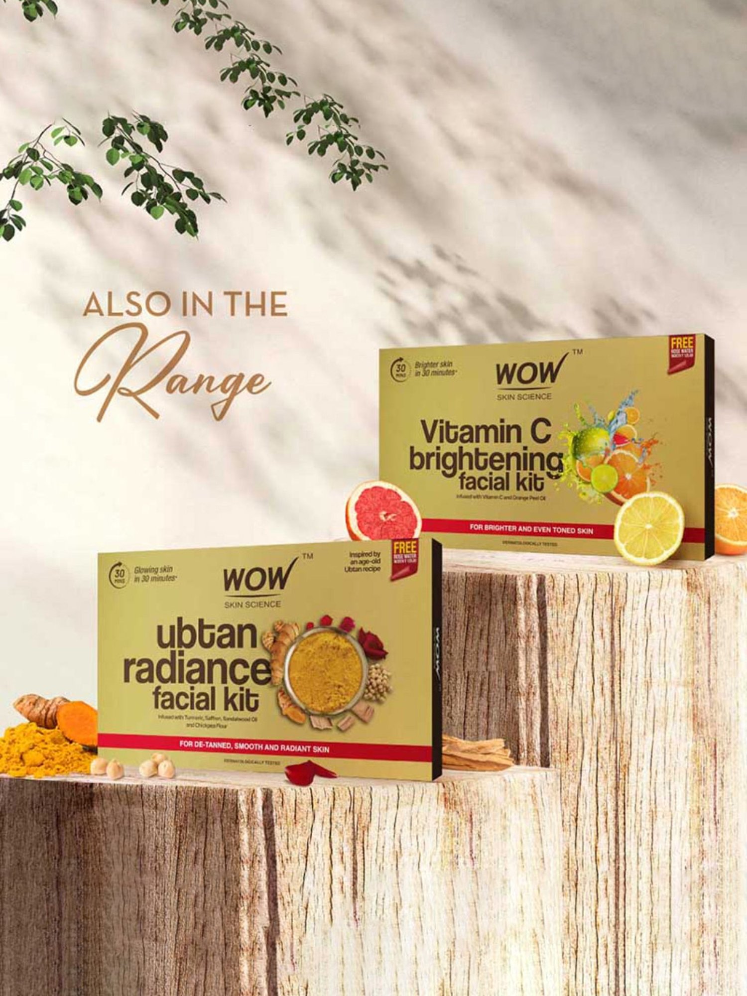 Wow Skin Science Ubtan Radiance Facial Kit with Rose Water