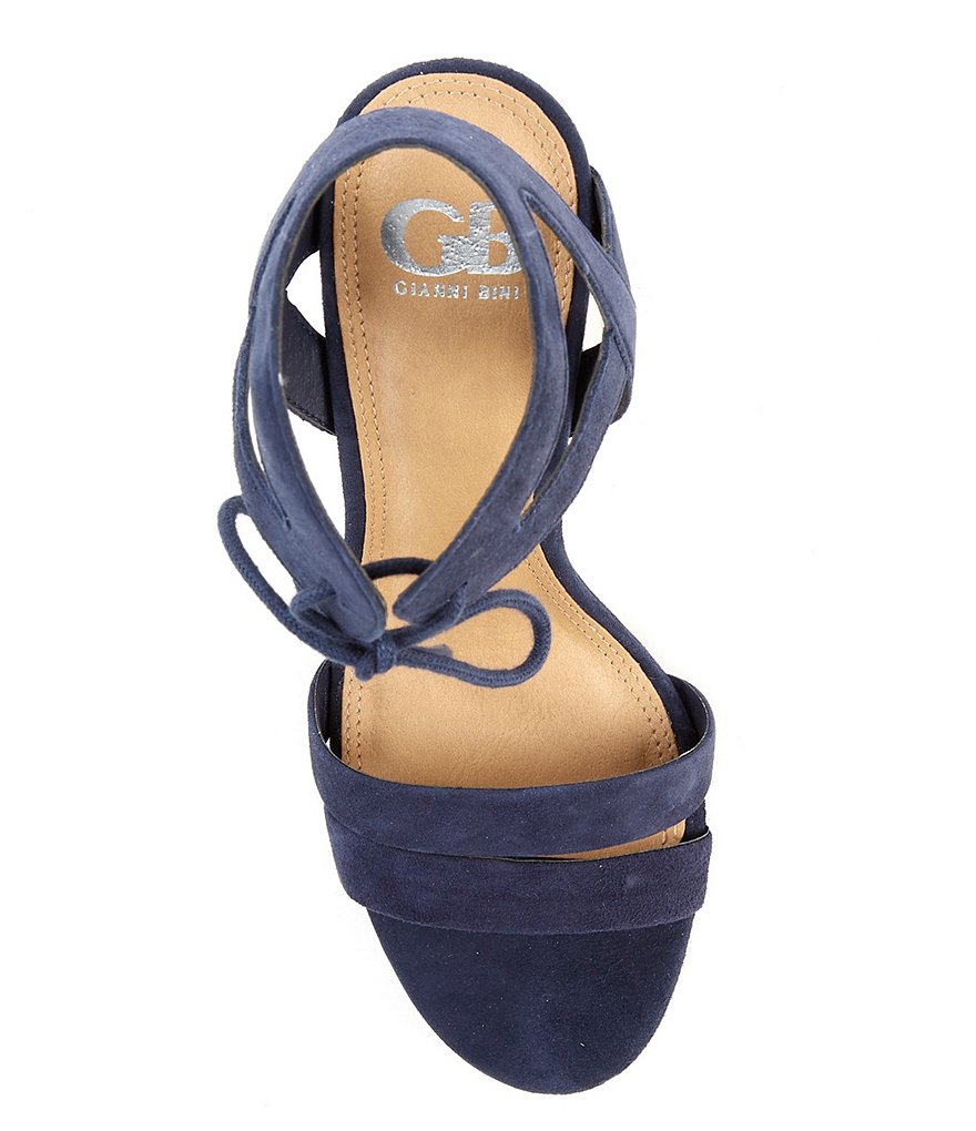 GB After-Hours Suede Strappy Block Heel Sandals