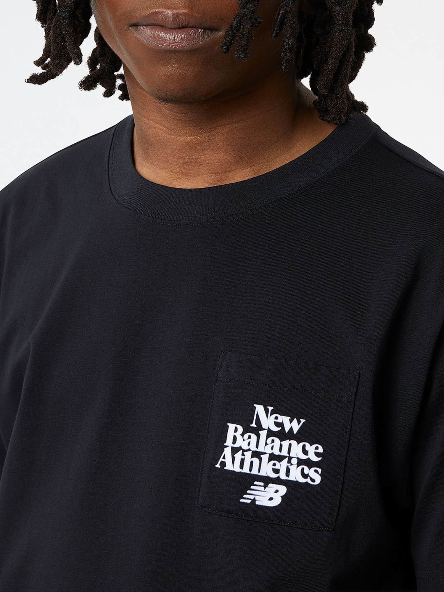 New Balance Black Regular Fit Printed Crew T-Shirt