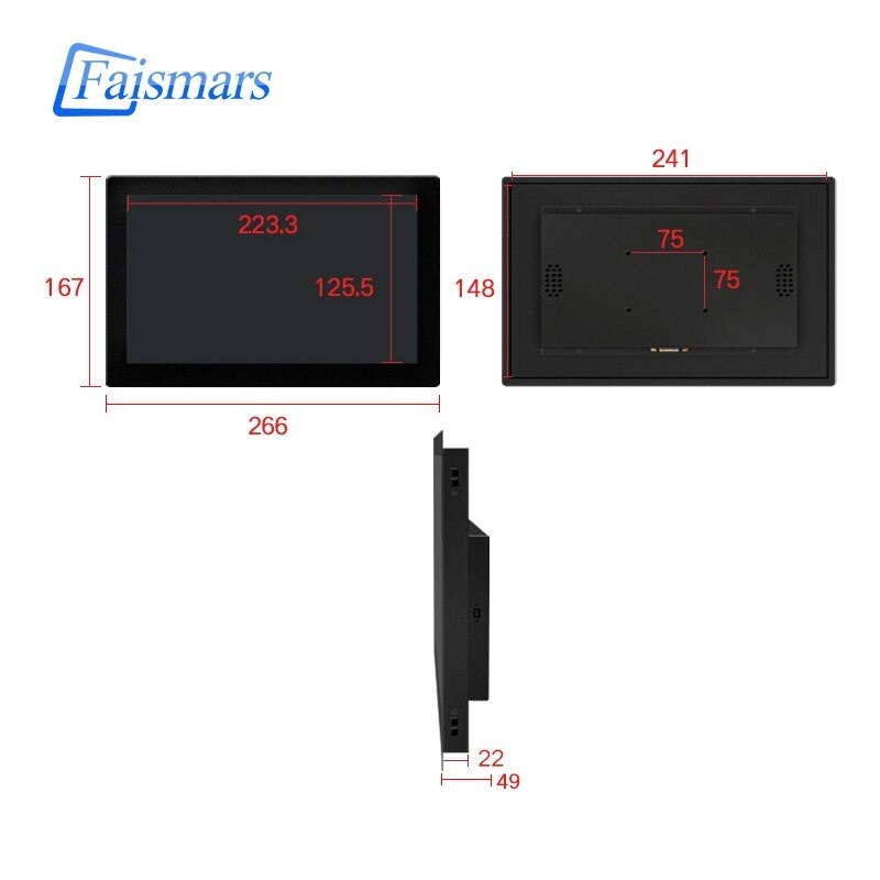 M101-RF/  10.1 Inch 1024*600 Resolution Widescreen Monitors 10.1 Inch Snap-in Rack Mount Monitor