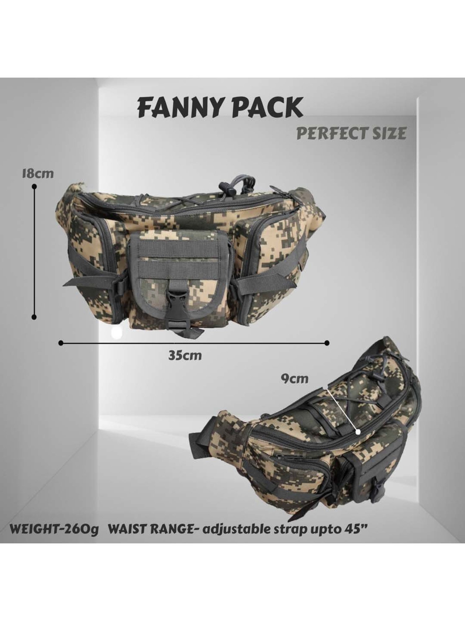 F Gear Grey Printed Waist Pouch